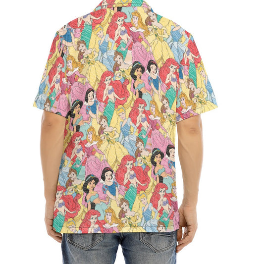 Royal Princess Sketches - Men's Hawaiian Button Up Shirt