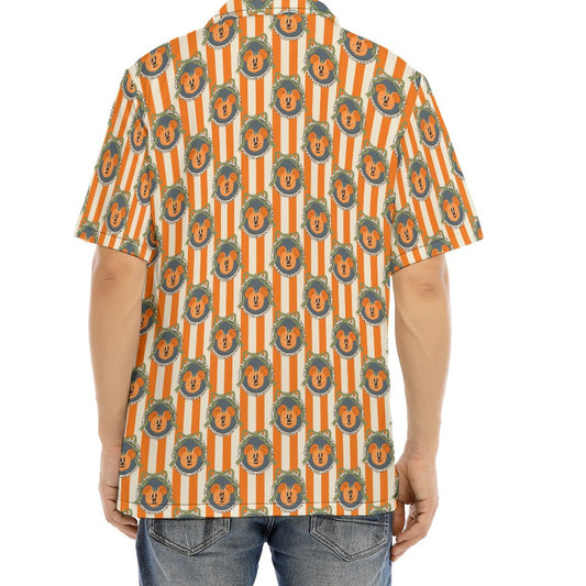 Pumpkin Cameo Stripes - Men's Hawaiian Button Up Shirt