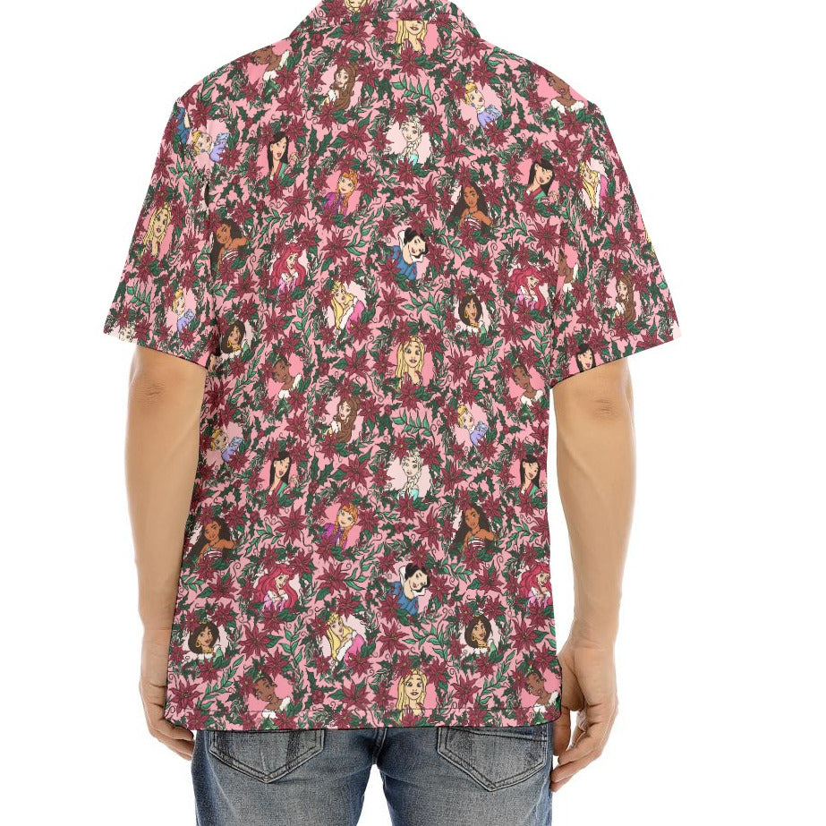 Poinsettia Princess Posse - Men's Hawaiian Button Up Shirt