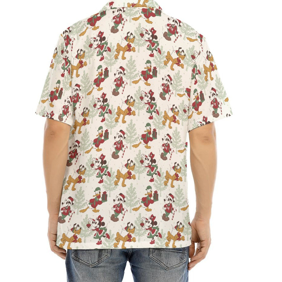 Classic Cartoon Crew Tinsel Trade - Men's Hawaiian Button Up Shirt
