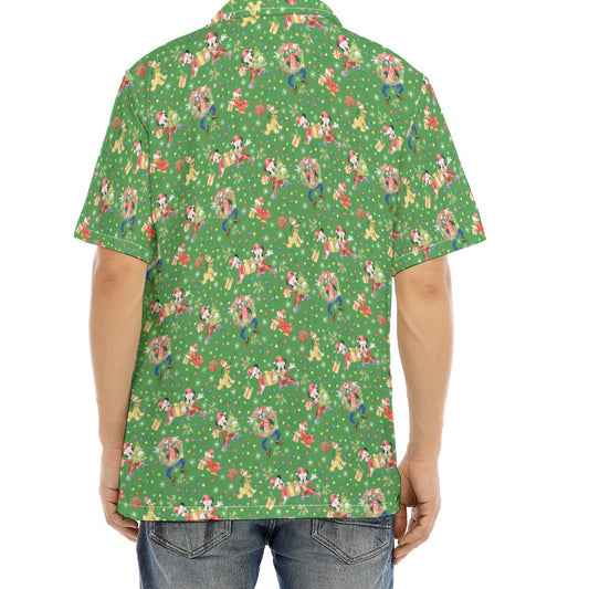 Mouse & Friends Christmas Cheer - Men's Hawaiian Button Up Shirt