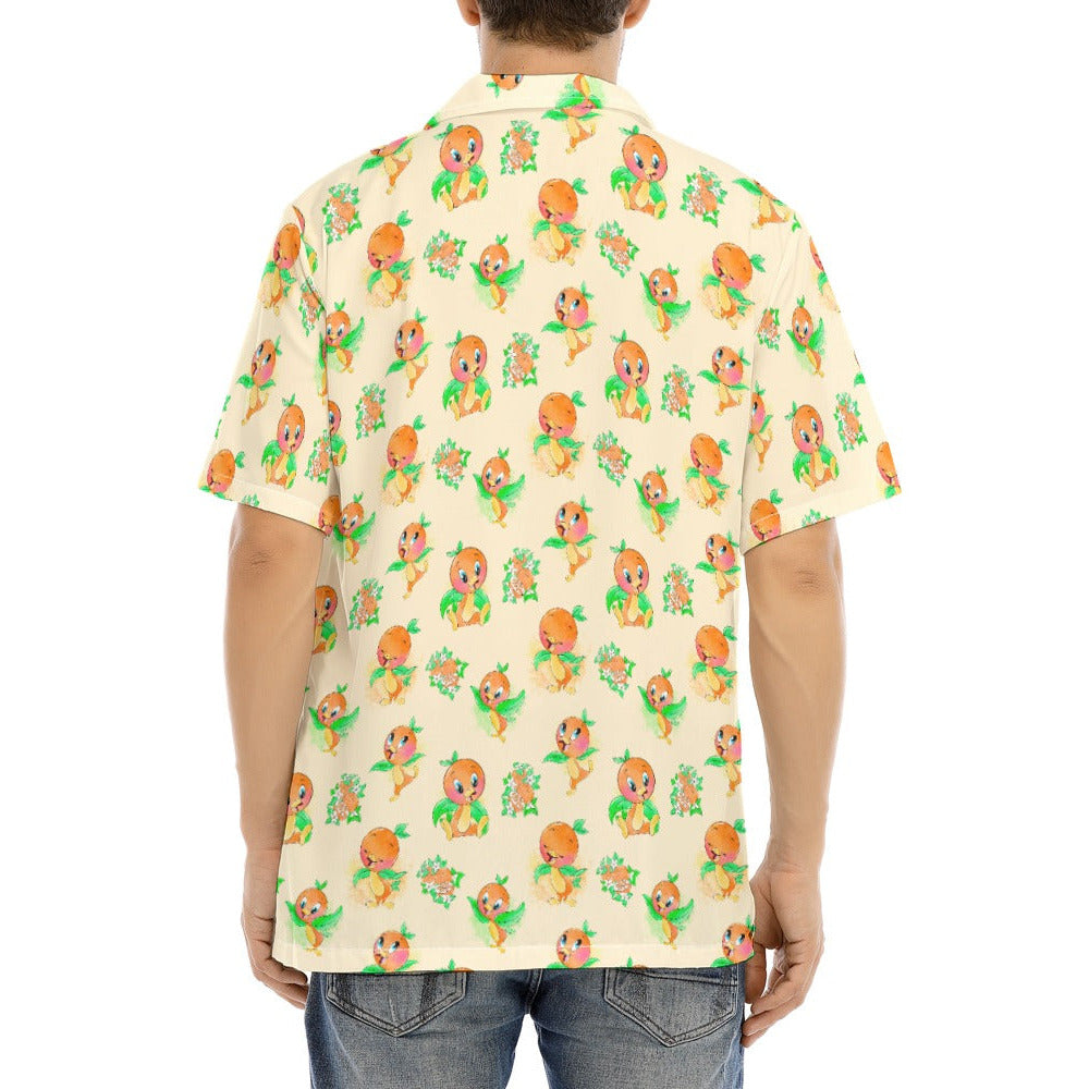 Citrus Charm Bird - Men's Hawaiian Button Up Shirt