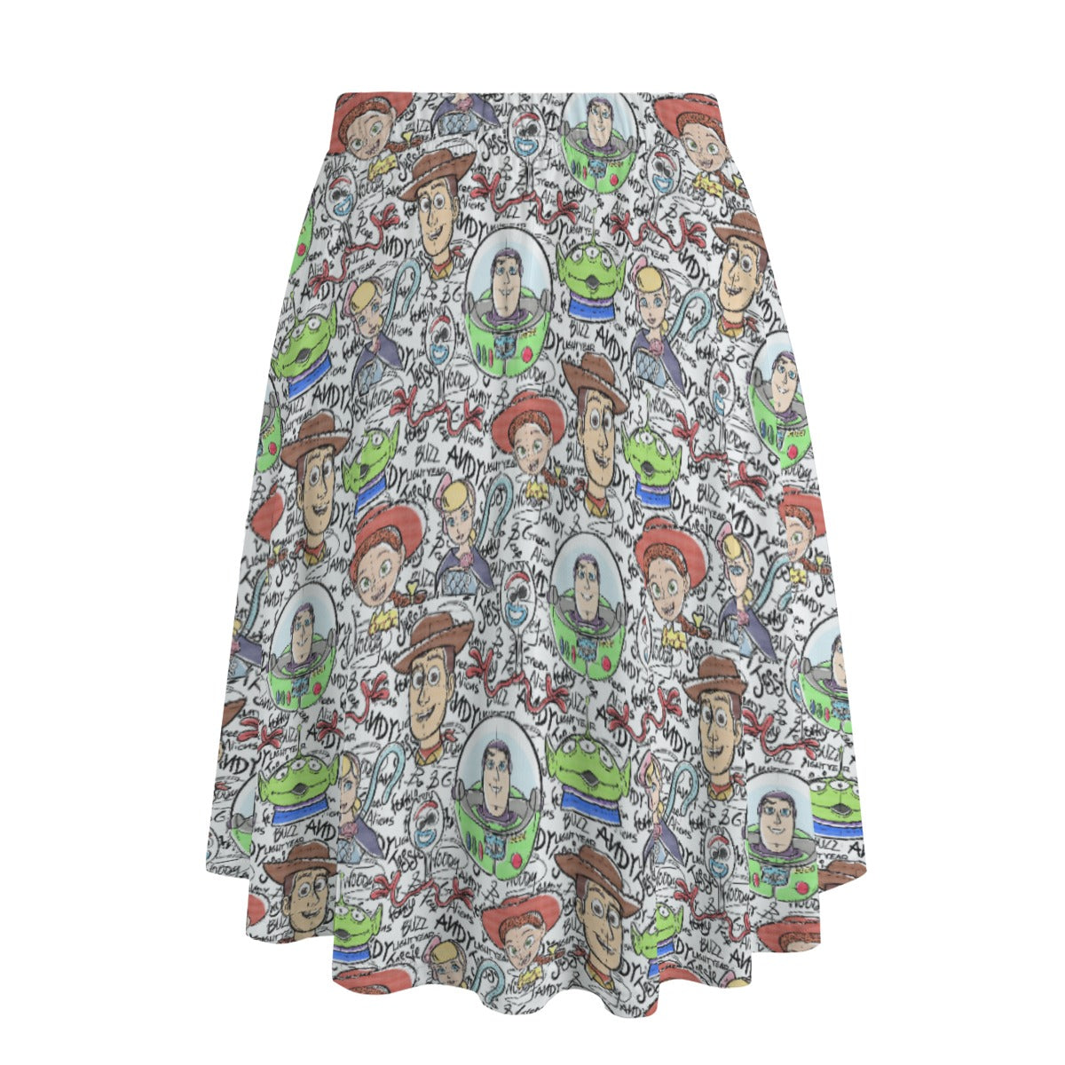 Sketch Autographs of Animated Toy Friends - Women's Pocket Midi Skirt