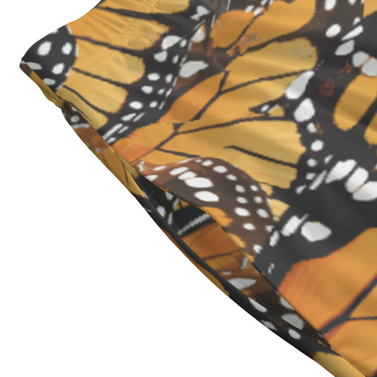 Animal Print - Monarch Butterfly - Women's Pocket Midi Skirt