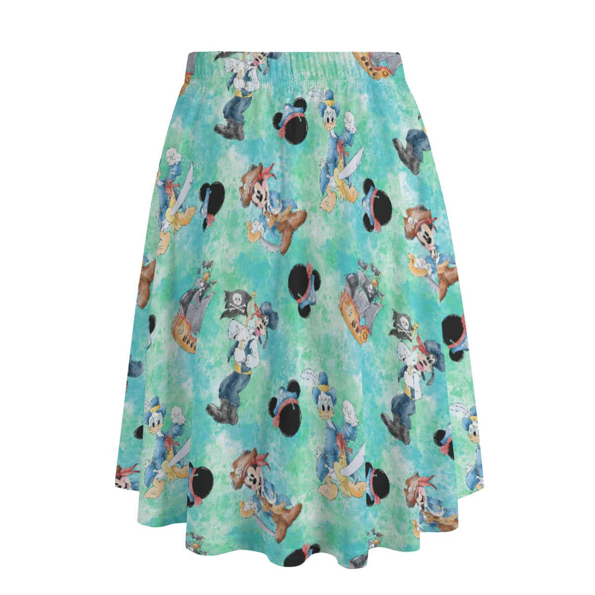 Pirate Crew Watercolor Adventure - Women's Pocket Midi Skirt