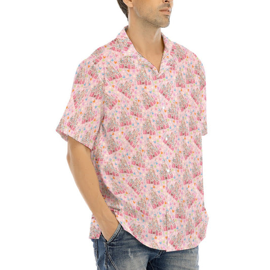 25th Birthday Cake Castle - Men's Hawaiian Button Up Shirt