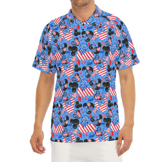 Mouse Fourth of July Celebration - Men's Polo Shirt