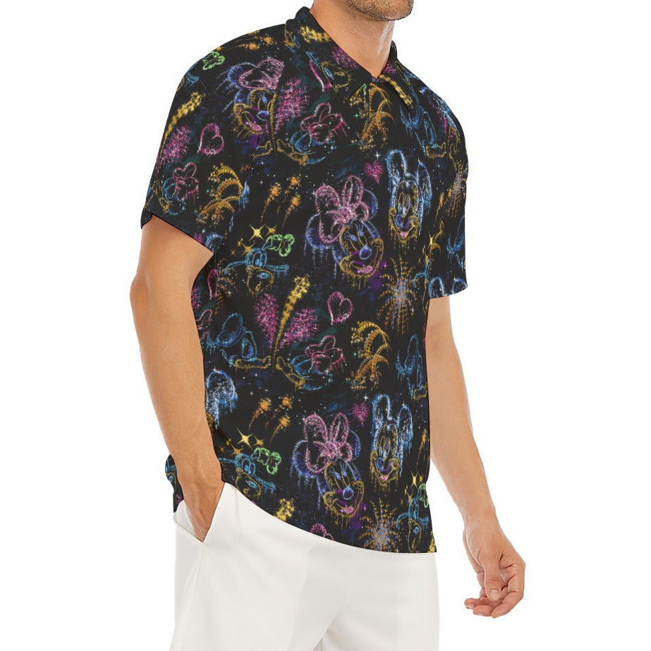 Mouse Friends’ Love in the Sky - Men's Polo Shirt