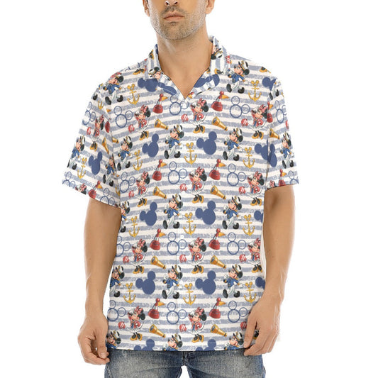 Captain and First Mate at Sea - Men's Hawaiian Button Up Shirt