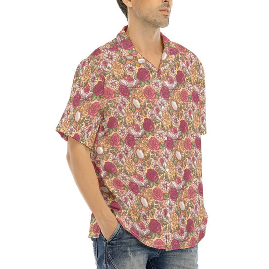 Fairytale Florals – Timeless Tale Blooms - Men's Hawaiian Button Up Shirt