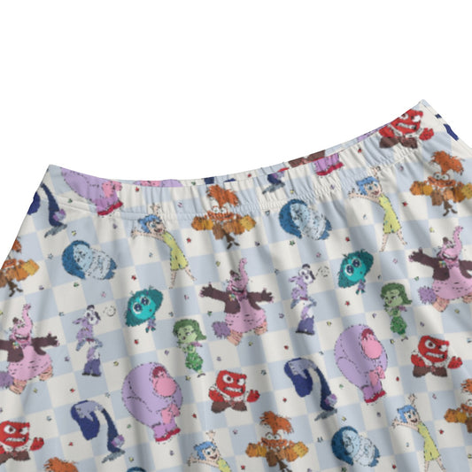 Blue Check Emotional Spectrum - Women's Pocket Midi Skirt