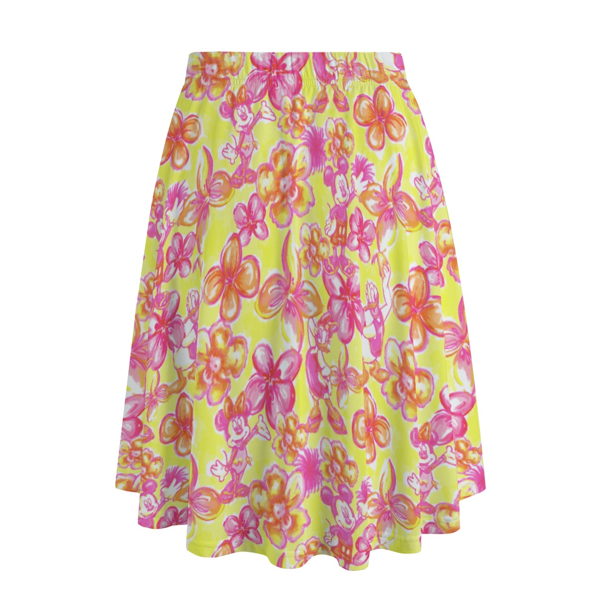 Neon Tropical Floral Friends - Women's Pocket Midi Skirt