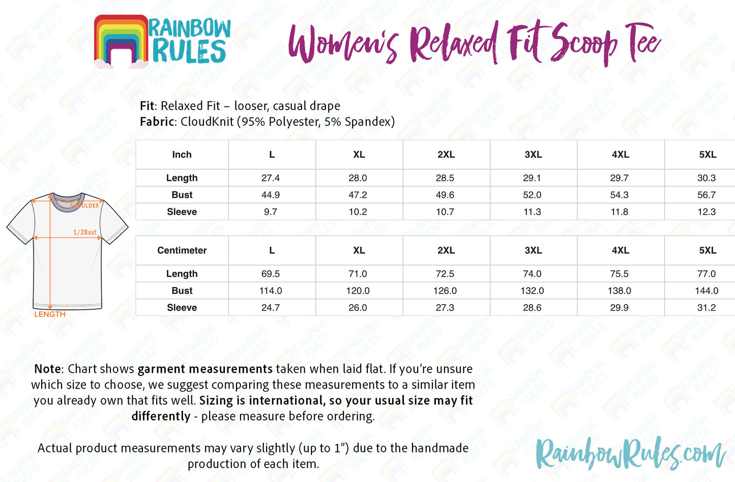 a women's t - shirt size guide