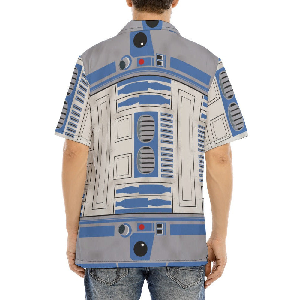 Little Blue Droid - Men's Hawaiian Button Up Shirt