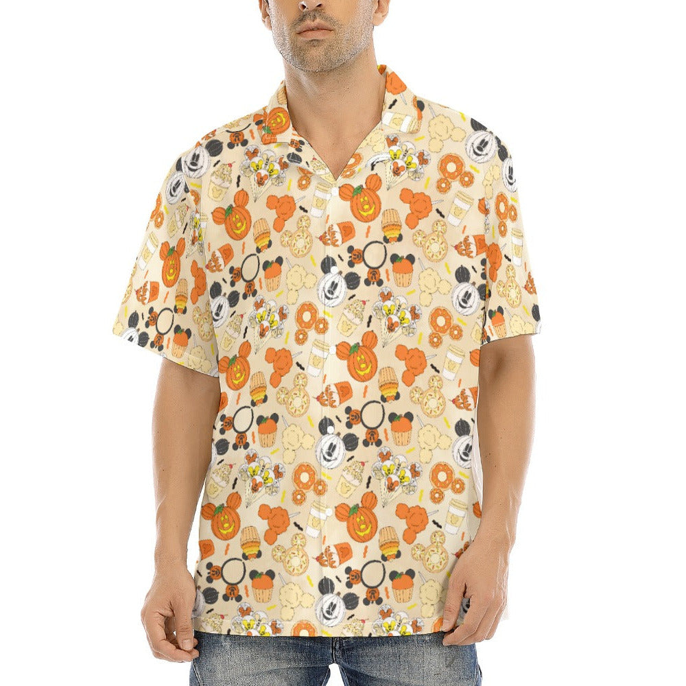 Halloween Snack Treats - Men's Hawaiian Button Up Shirt