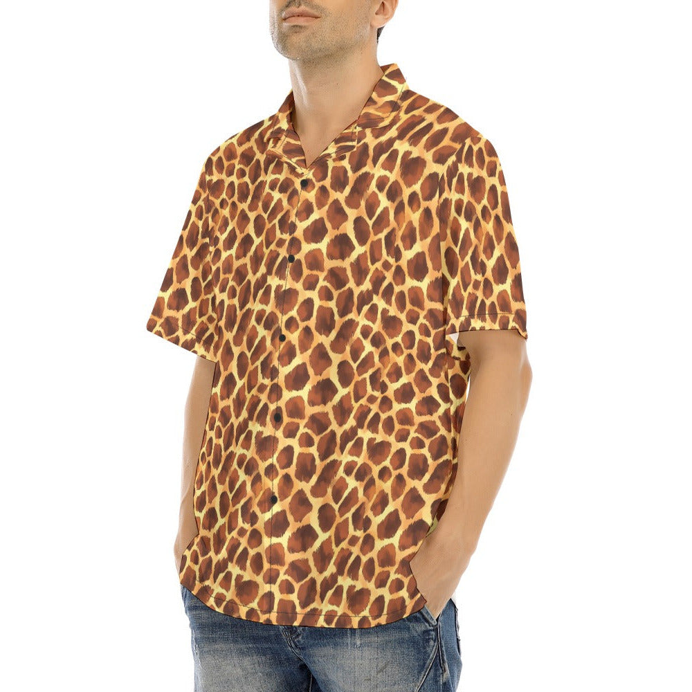Animal Print - Giraffe - Men's Hawaiian Button Up Shirt