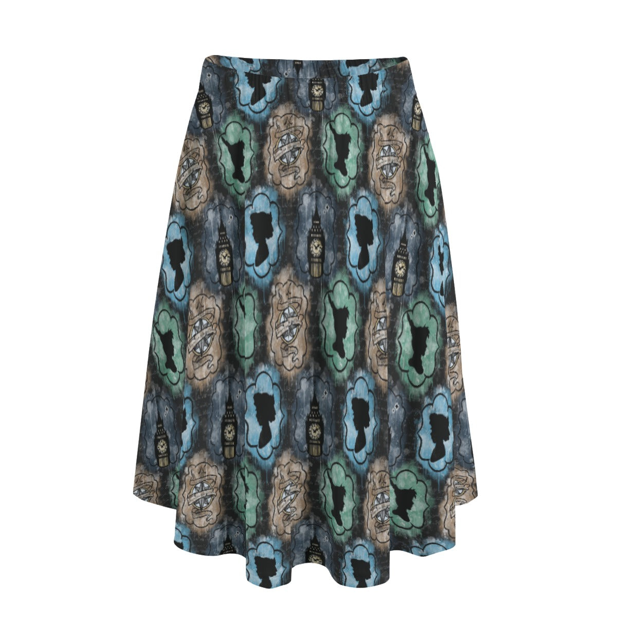 Starry Flight Silhouettes - Women's Pocket Midi Skirt
