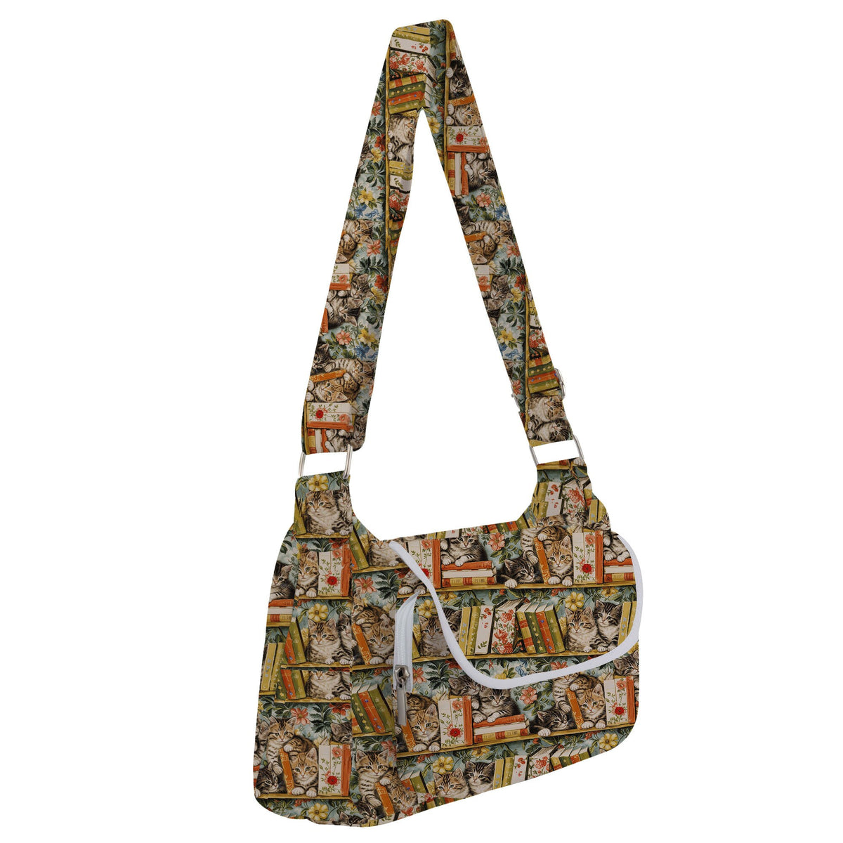 Cats with Floral Books - Digital Seamless Pattern