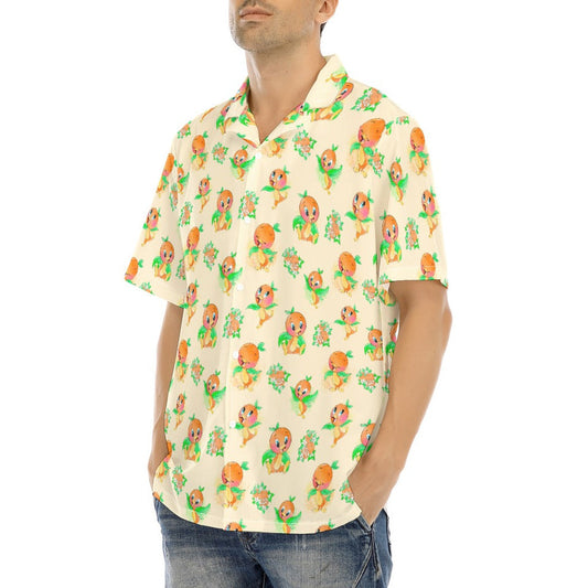 Citrus Charm Bird - Men's Hawaiian Button Up Shirt