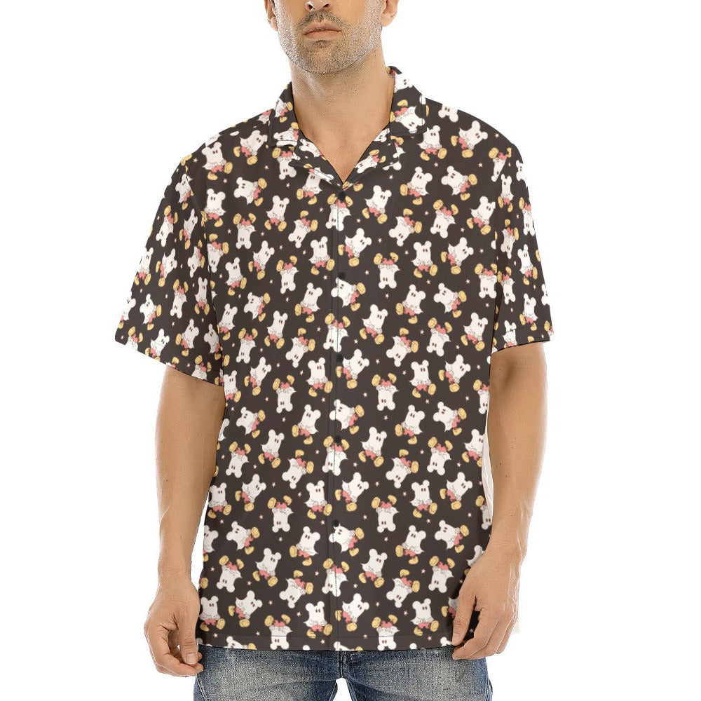 Ghostly Mouse - Men's Hawaiian Button Up Shirt