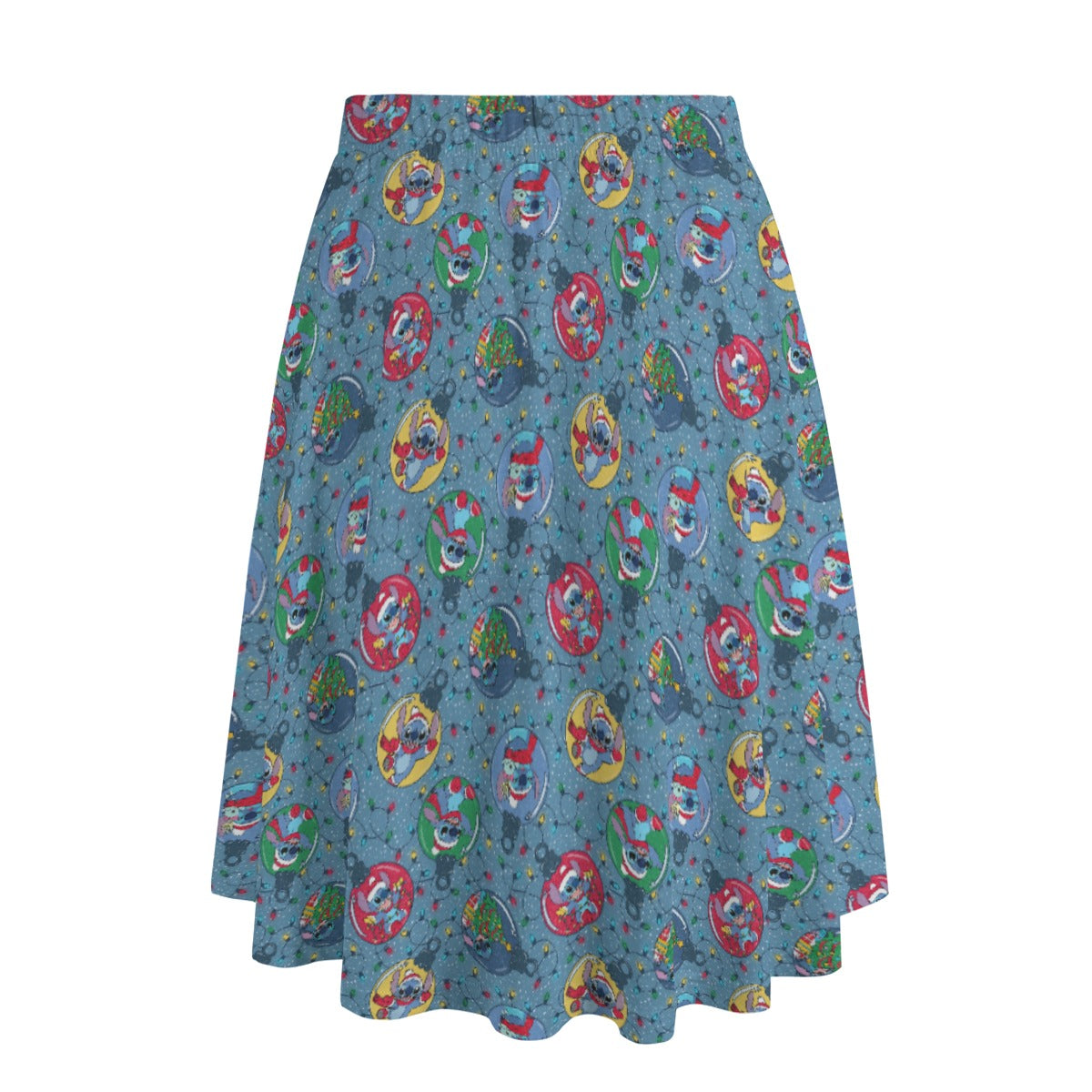 Holiday Baubles with Mischievous Blue Alien - Women's Pocket Midi Skirt