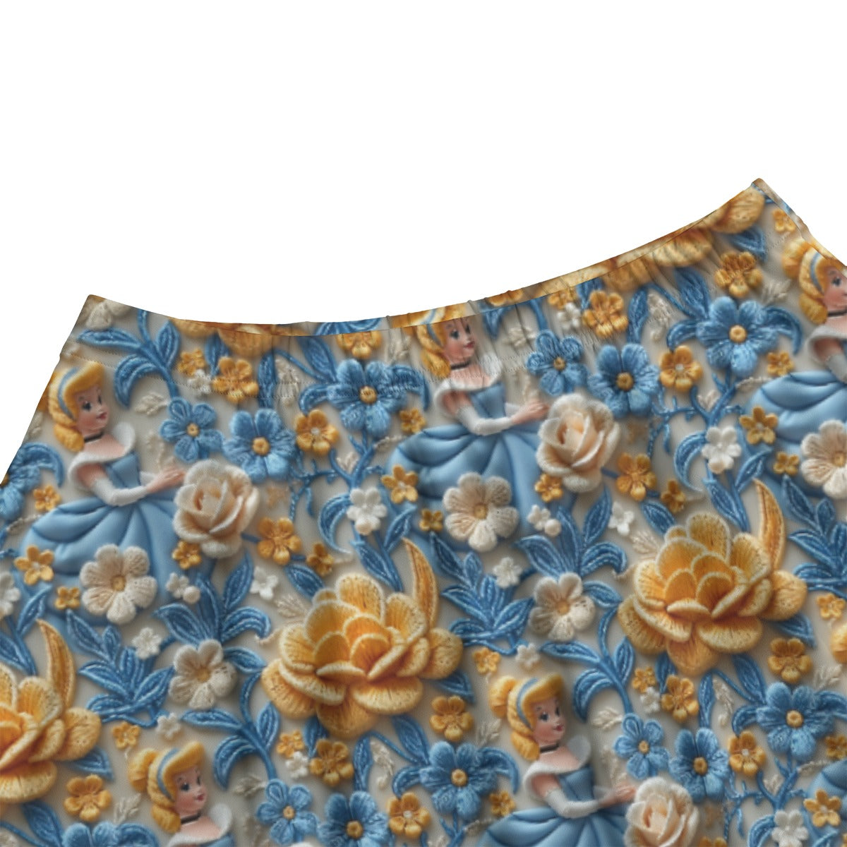Regal Embroidered Royal Maiden - Women's Pocket Midi Skirt