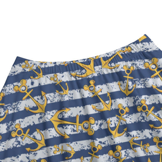 Nautical Mouse Ear Anchors - Women's Pocket Midi Skirt