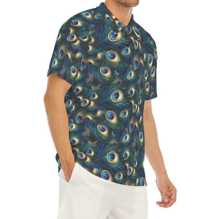 Animal Print - Peacock - Men's Polo Shirt