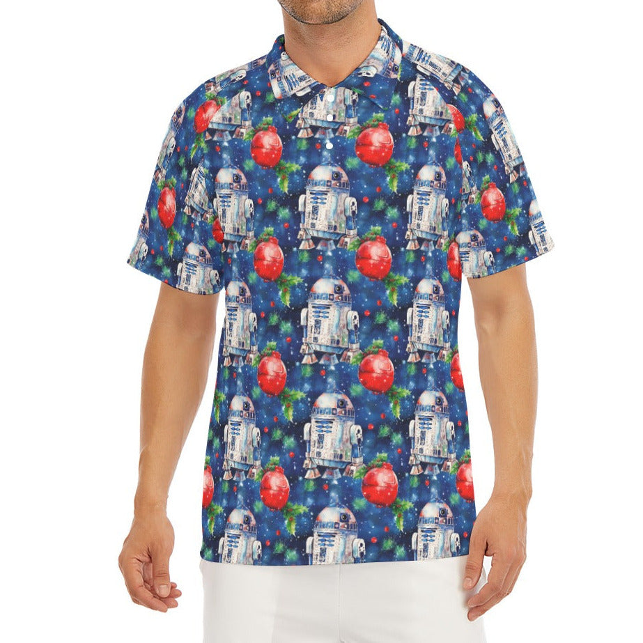 Little Blue Christmas Droid - Men's Polo Shirt