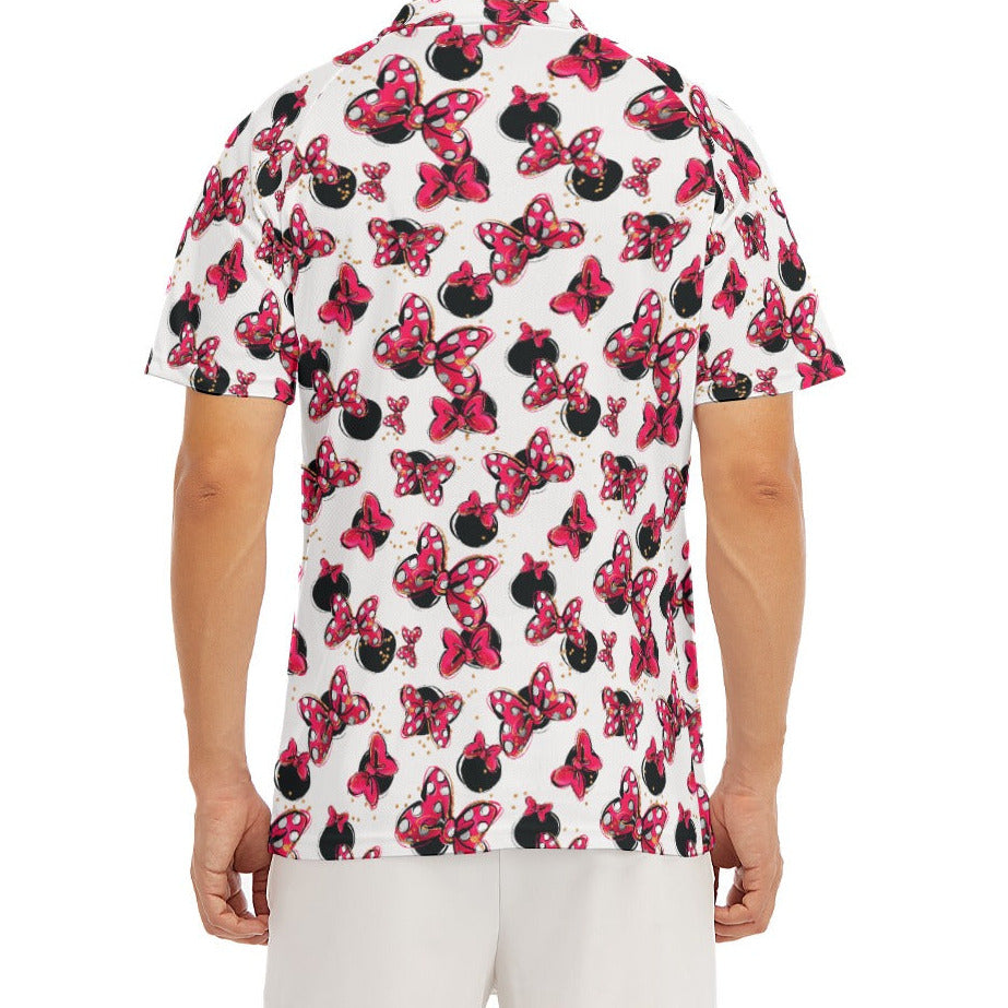 Polka Dot Bows & Mouse Ears - Men's Polo Shirt