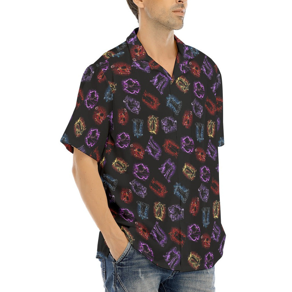 Villain Silhouettes Sparkle - Men's Hawaiian Button Up Shirt