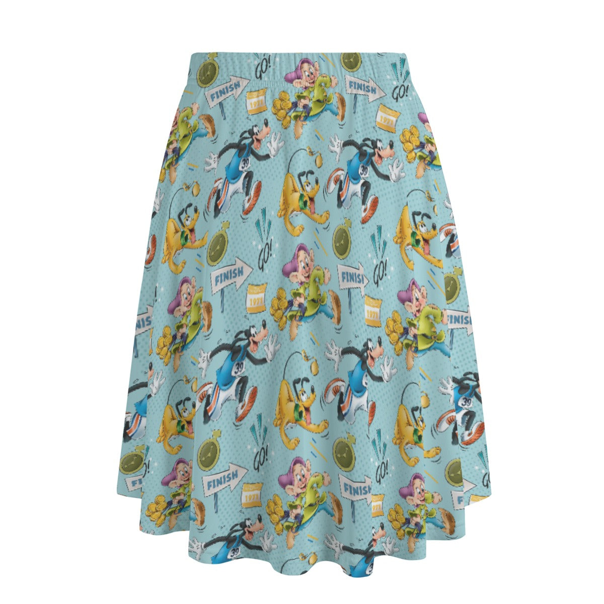 Cheerful Race Day Dashers - Women's Pocket Midi Skirt