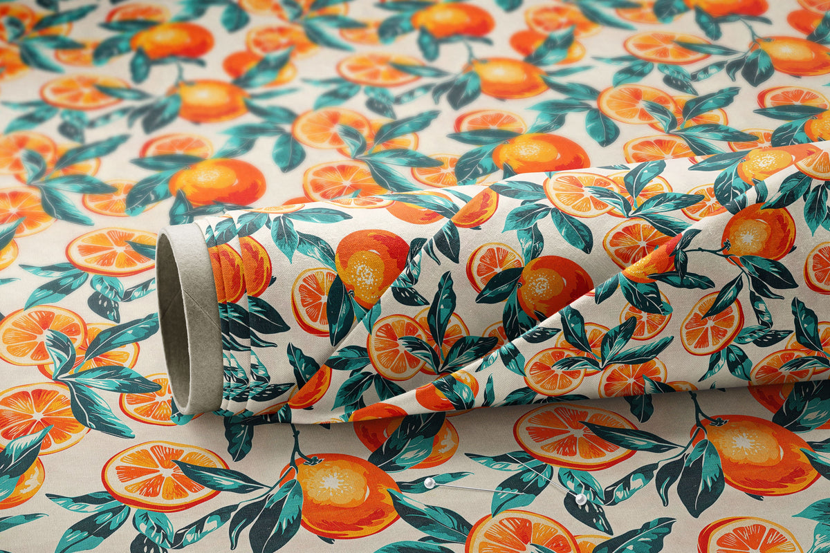 Vintage Oranges on Cream - Digital Seamless Pattern