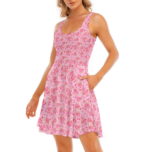Summer Fruits - Watermelon - Women's Sleeveless Pocket Skater Dress