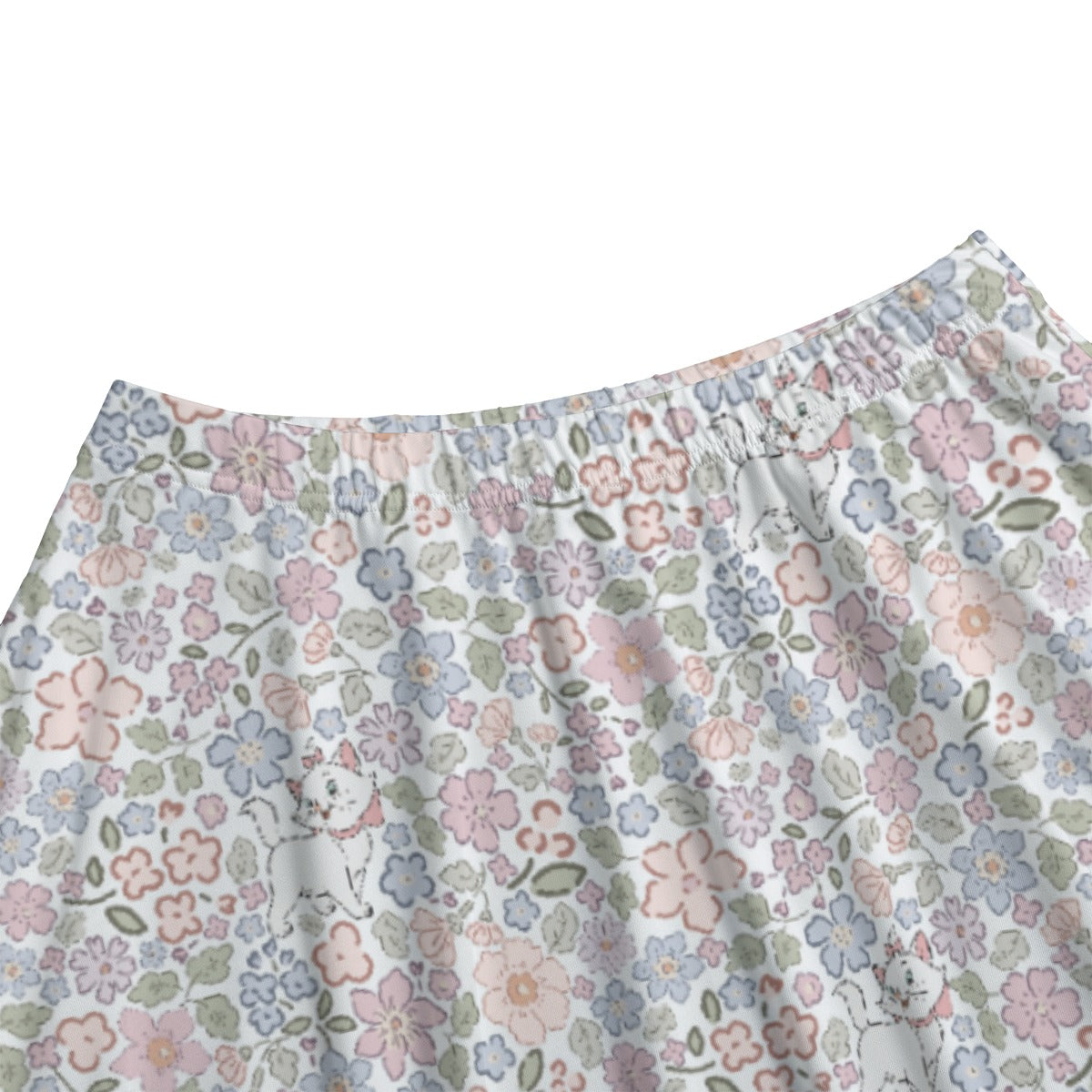 Springtime Kitten Garden Elegance - Women's Pocket Midi Skirt