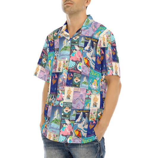 Vintage Fantasy Ride Posters - Men's Hawaiian Button Up Shirt