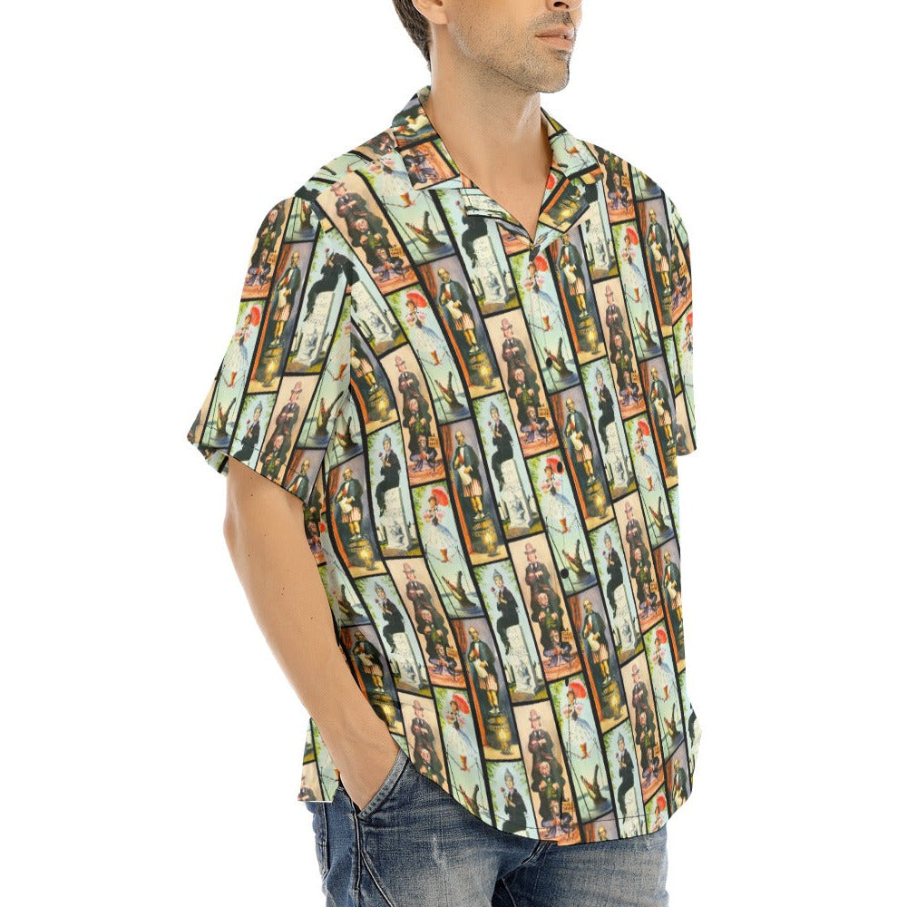Stretch Room Portraits - Men's Hawaiian Button Up Shirt