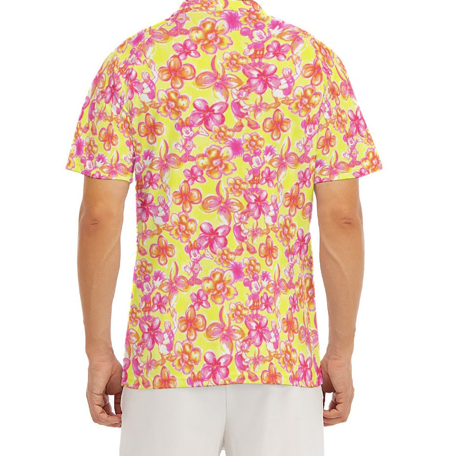 Neon Tropical Floral Friends - Men's Polo Shirt