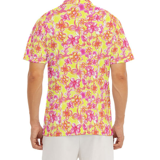Neon Tropical Floral Friends - Men's Polo Shirt