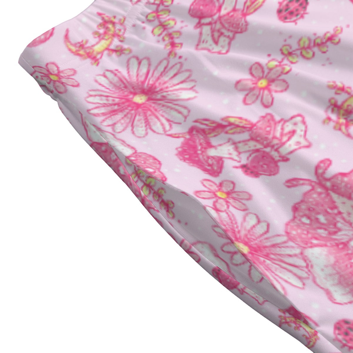 Pink Mushroom Moths - Women's Pocket Midi Skirt