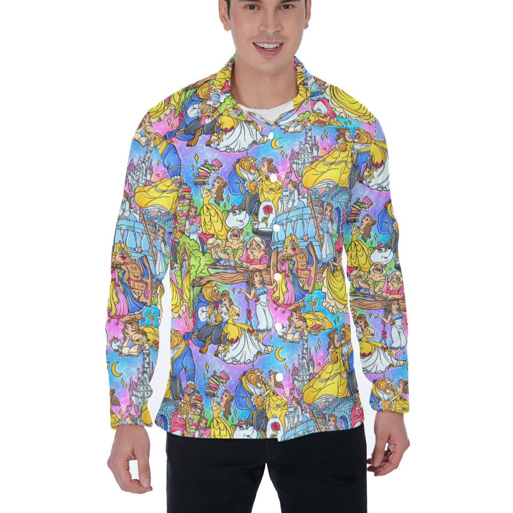Enchanted Tale Storybook Scenes - Men's Long Sleeve Button Up Shirt