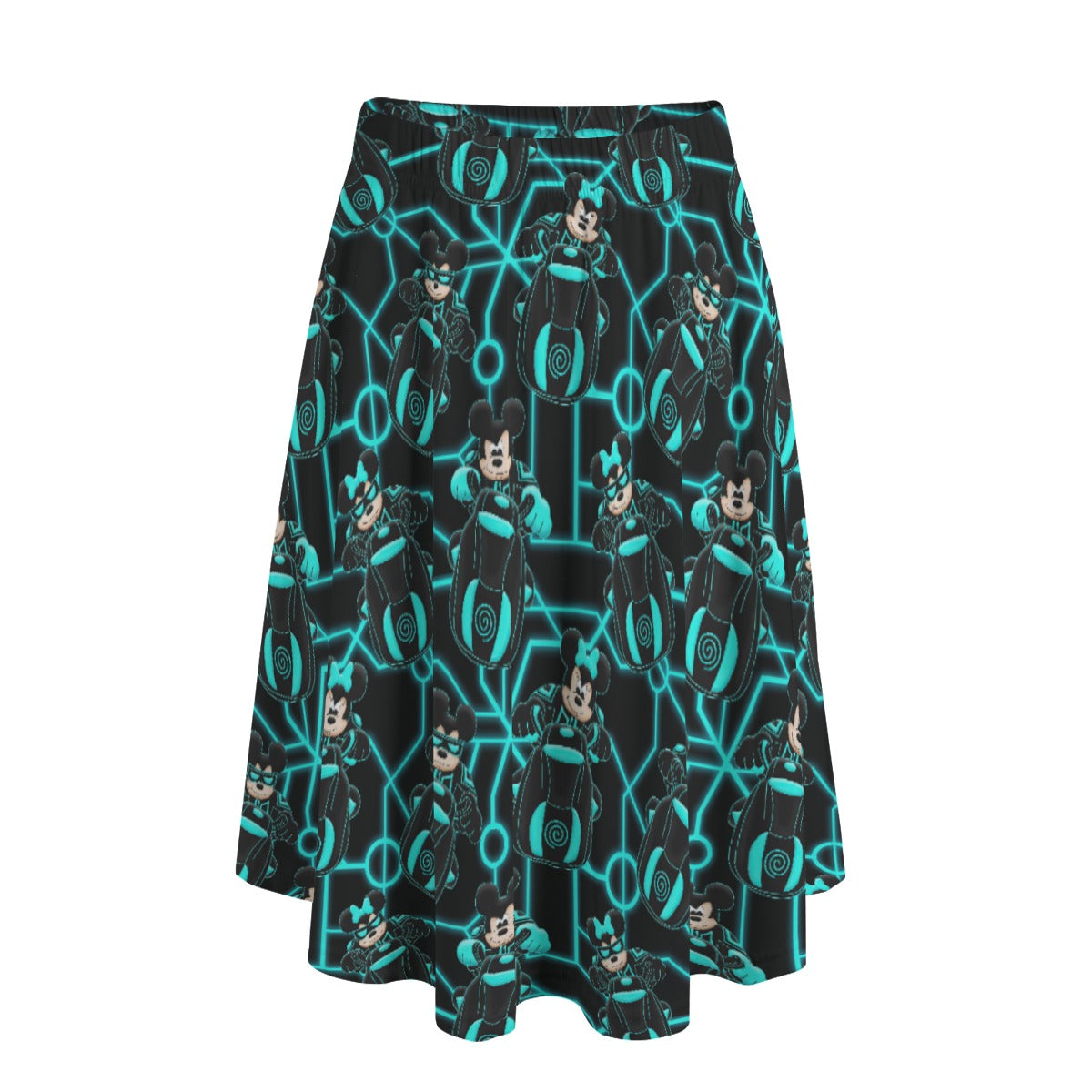 Electric Neon Grid Adventure - Women's Pocket Midi Skirt