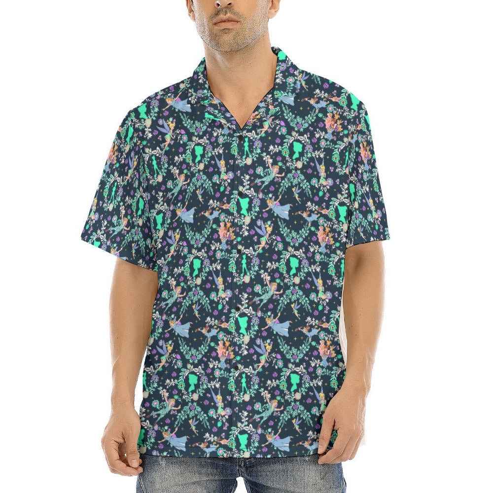 Garden Whimsy - Neverland Flight - Men's Hawaiian Button Up Shirt