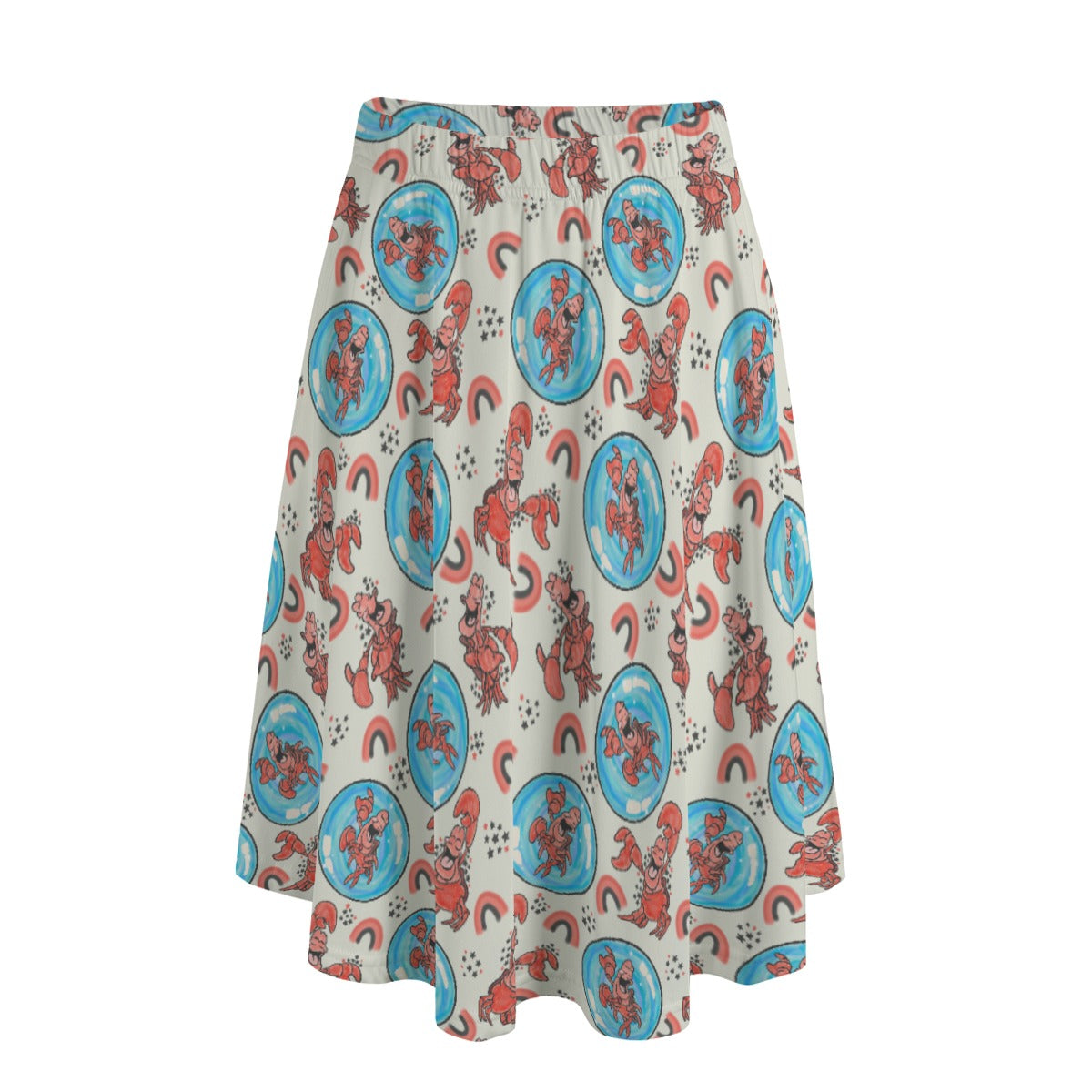 Joyful Crab by the Sea - Women's Pocket Midi Skirt