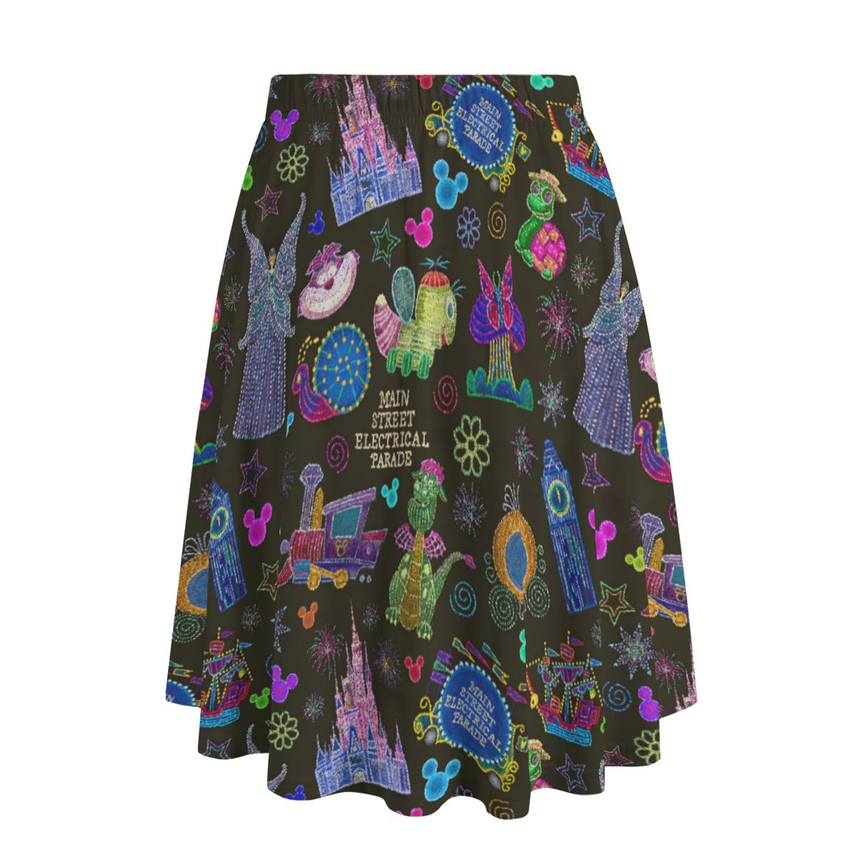 Main Street Neon Parade - Women's Pocket Midi Skirt