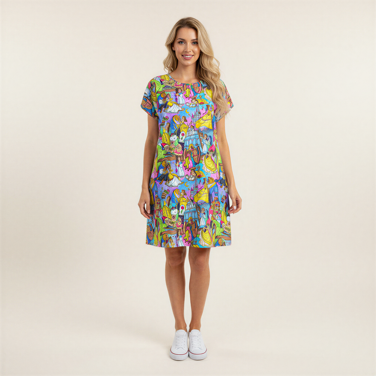 Enchanted Tale Storybook Scenes - Women's T-Shirt Dress