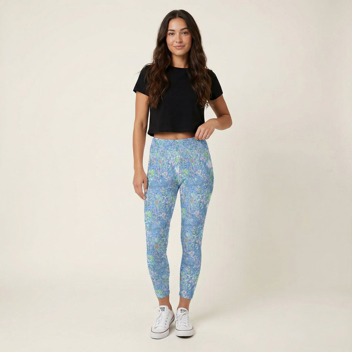 Bright Tropical Princess - Royal Beach Day - Women's Yoga Leggings