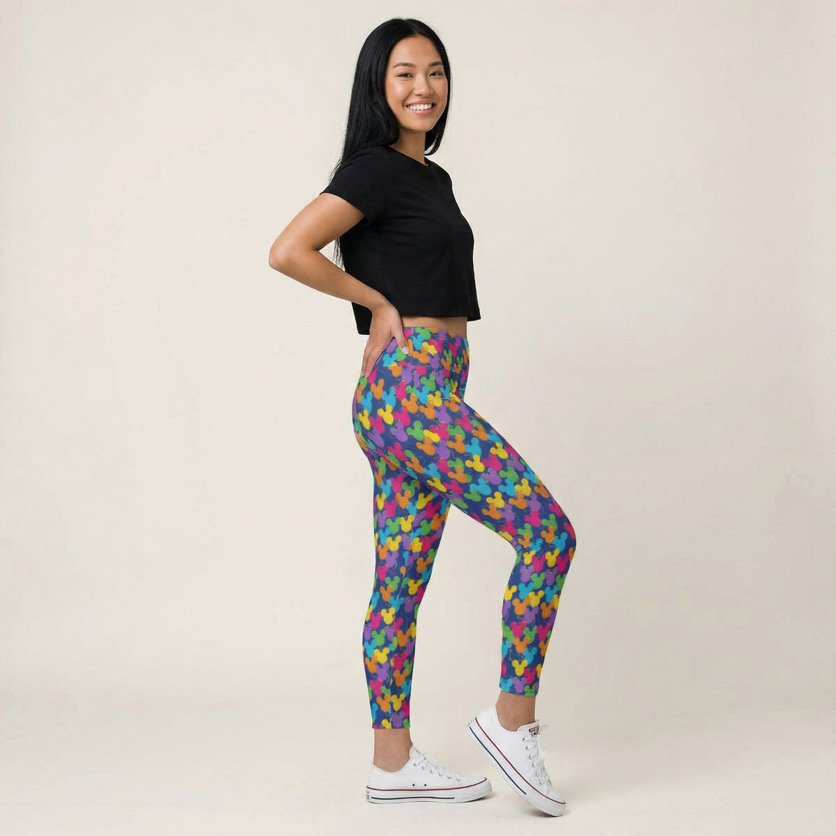 Bright Mouse Ear Balloons - Women's Yoga Leggings