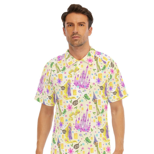 Watercolor Golden Hair Kingdom - Men's Polo Shirt