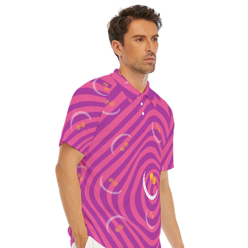 Whimsical Grinning Stripes - Men's Polo Shirt